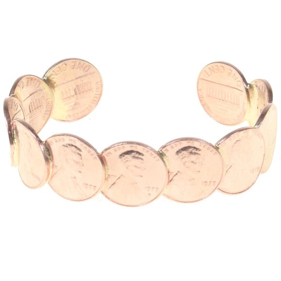 Genuine & Original Never-Broke Brand Copper Penny Bracelets - 5 Available Sizes - Picture 2 of 4
